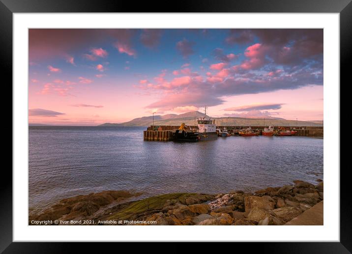 Carradale Harbour Sky Framed Mounted Print by Ivor Bond