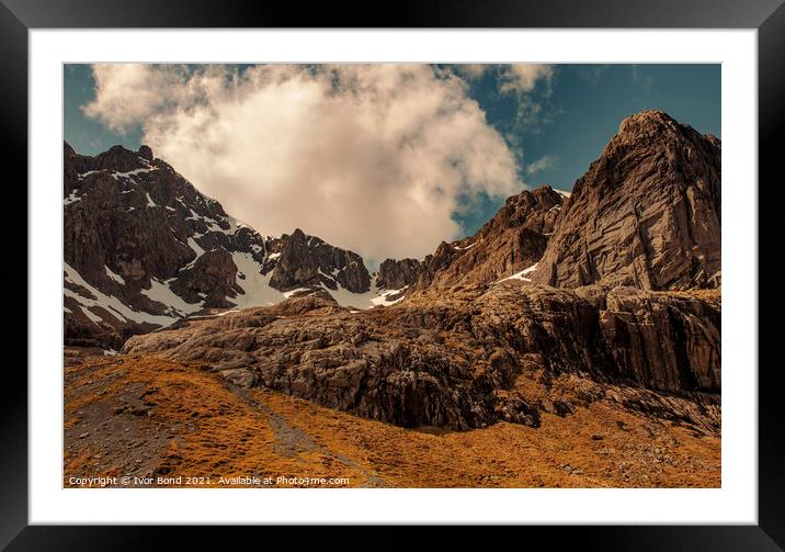 Ben Nevis Cliffs Framed Mounted Print by Ivor Bond