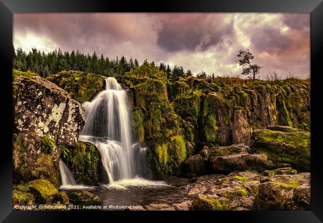 Fintry Waterfall Framed Print by Ivor Bond