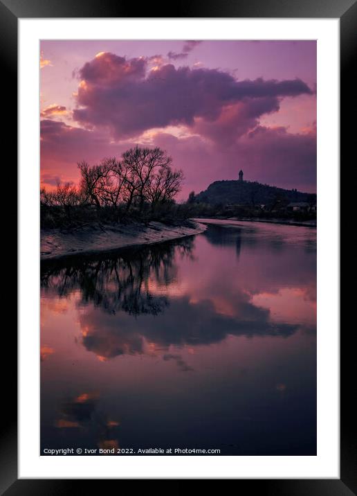 Wallace Monument and River Forth Framed Mounted Print by Ivor Bond