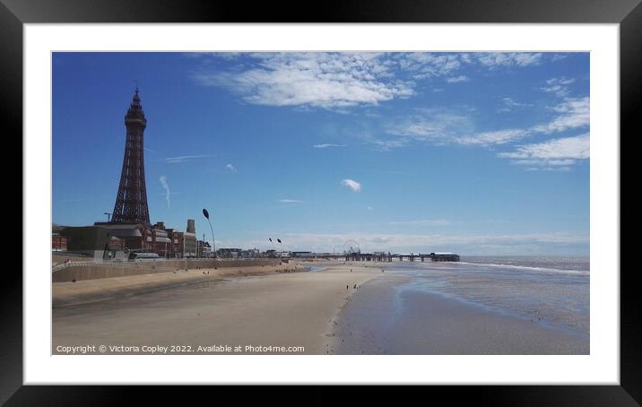 Blackpool beach Framed Mounted Print by Victoria Copley