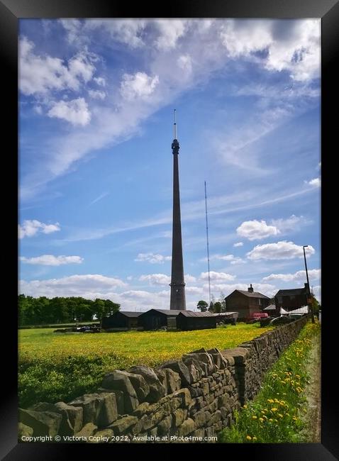 Emley Moor Mast  Framed Print by Victoria Copley