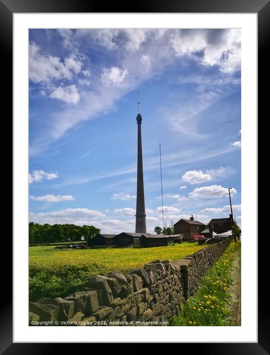 Emley Moor Mast  Framed Mounted Print by Victoria Copley