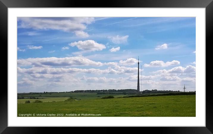 Emley Moor Mast Framed Mounted Print by Victoria Copley