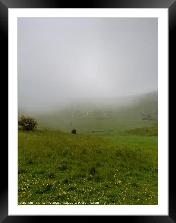 The Foggy Long Man of Wilmington Framed Mounted Print by Chloe Rye