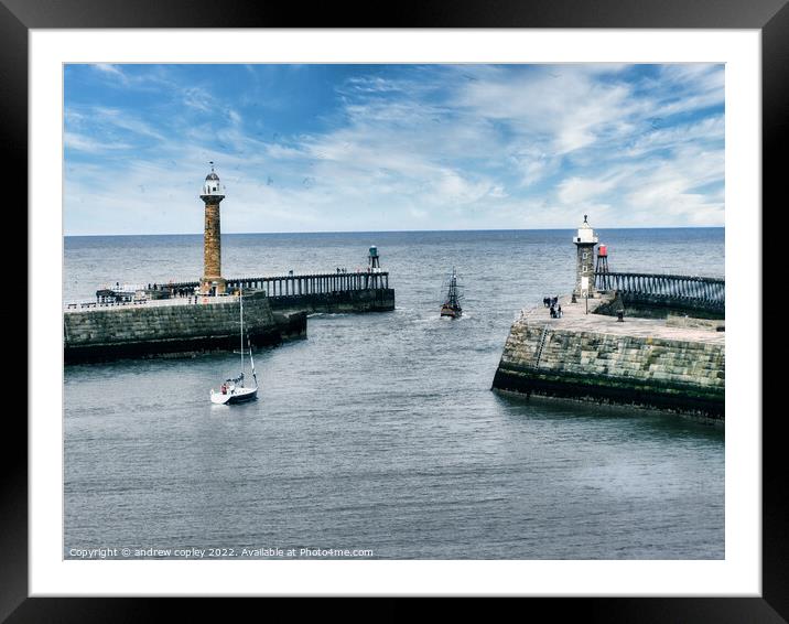 A Day In Whitby Framed Mounted Print by andrew copley
