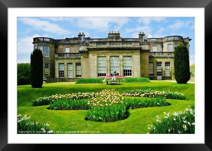 The Grand House at Lyme Park Framed Mounted Print by andrew copley