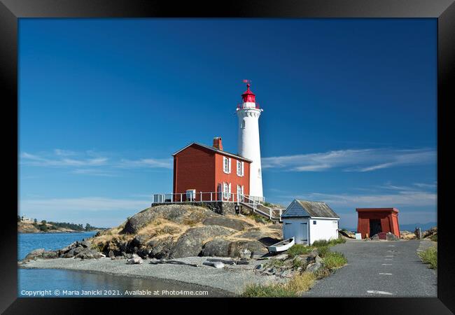Fisgard Lighthouse on Vancouver Island Framed Print by Maria Janicki