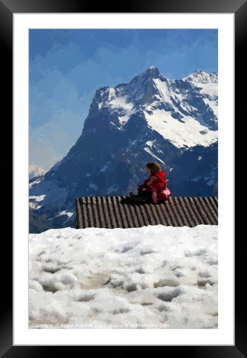 North Face of the Eiger Framed Mounted Print by Roger Mechan