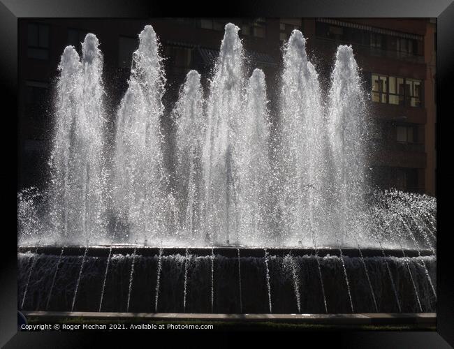 The Beauty of Leon's Sprinkler Fountain Framed Print by Roger Mechan