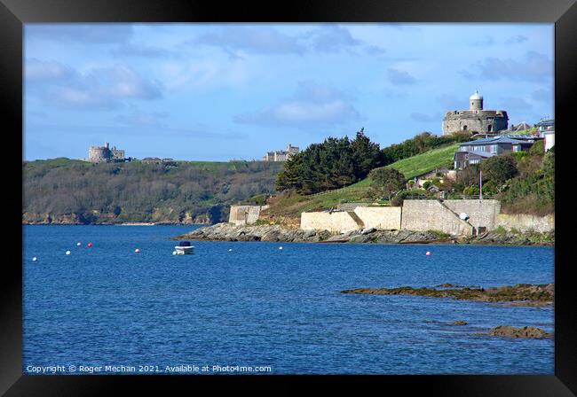 Coastal Fortresses Guarding Cornwall's Waters Framed Print by Roger Mechan