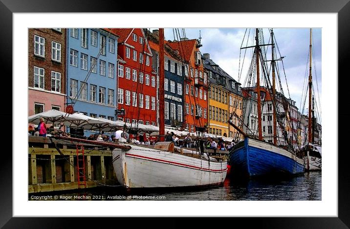 Colourful Canal Life Framed Mounted Print by Roger Mechan