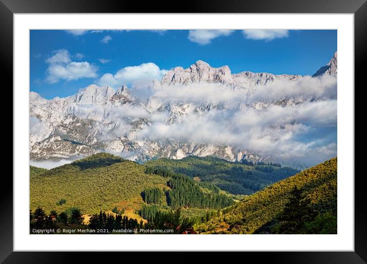 Misty Mountains at Sunrise Framed Mounted Print by Roger Mechan