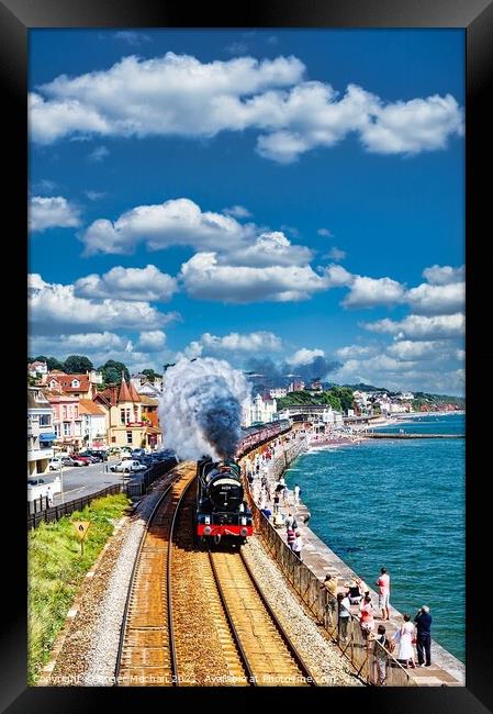 Thunderous Steam Train Journey Framed Print by Roger Mechan