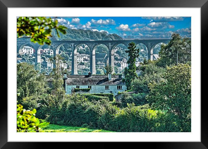Arched bridge of Calstock Framed Mounted Print by Roger Mechan