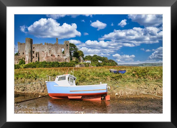 Enchanting Ruins by a Serene Stream Framed Mounted Print by Roger Mechan