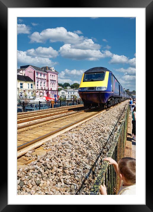 Thundering Train in Dawlish Framed Mounted Print by Roger Mechan