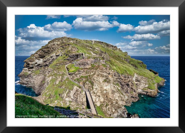 Tintagel Castle: A Breath-taking View Framed Mounted Print by Roger Mechan