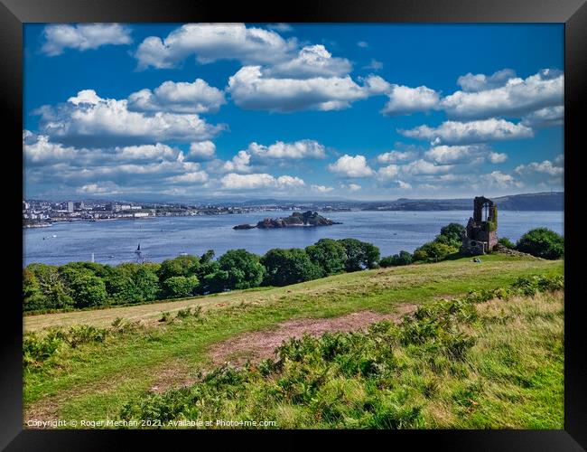 Drakes Island and Plymouth Sound  Framed Print by Roger Mechan