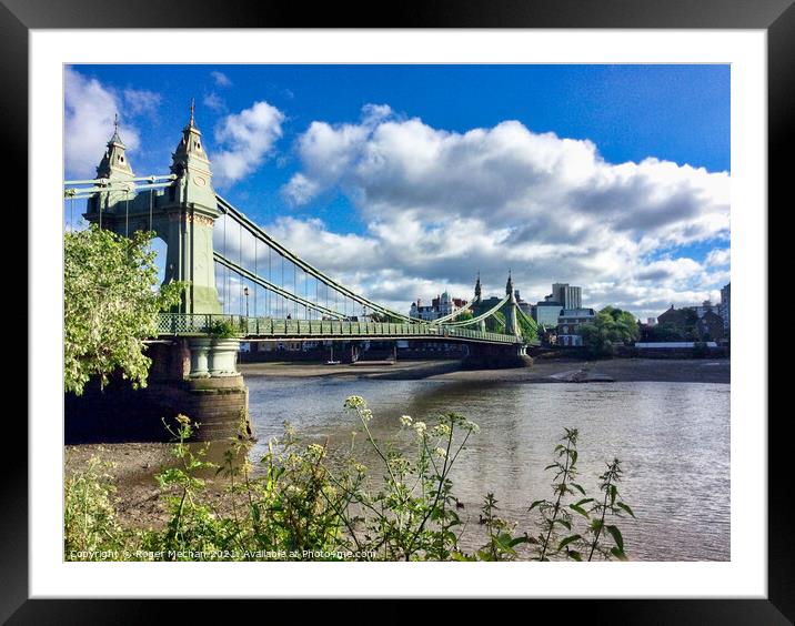 Hammersmith Bridge London  Framed Mounted Print by Roger Mechan