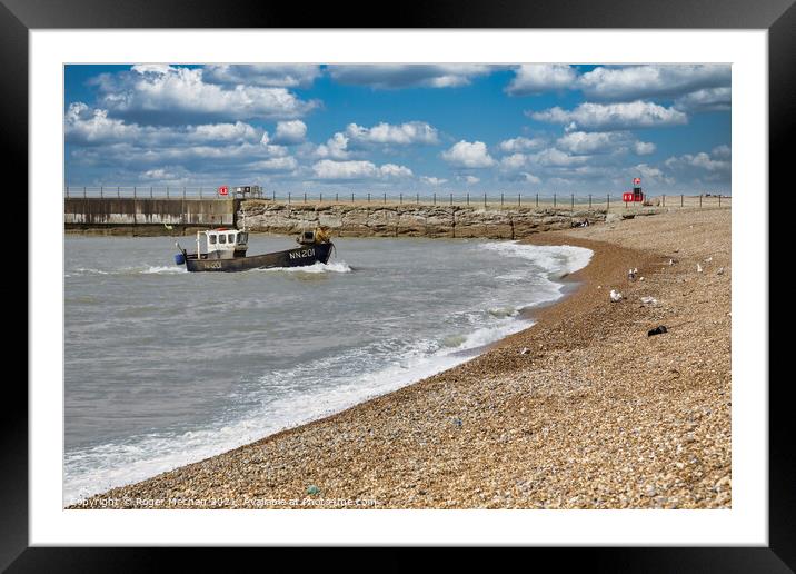 The Lone Trawler's Arrival at Hastings Framed Mounted Print by Roger Mechan