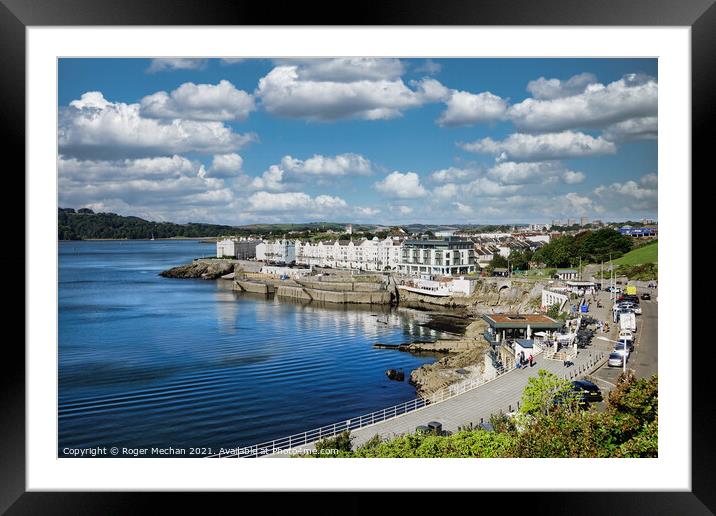 Serene Waters of West Hoe Framed Mounted Print by Roger Mechan