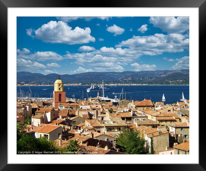 Idyllic St Tropez Bay Framed Mounted Print by Roger Mechan