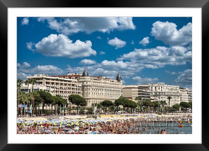 A Vibrant Scene in Cannes Framed Mounted Print by Roger Mechan