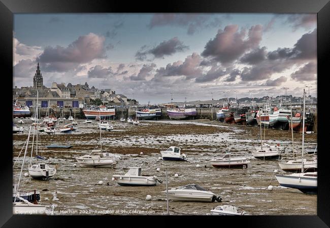 Tranquil Beauty of Roscoff Port Framed Print by Roger Mechan