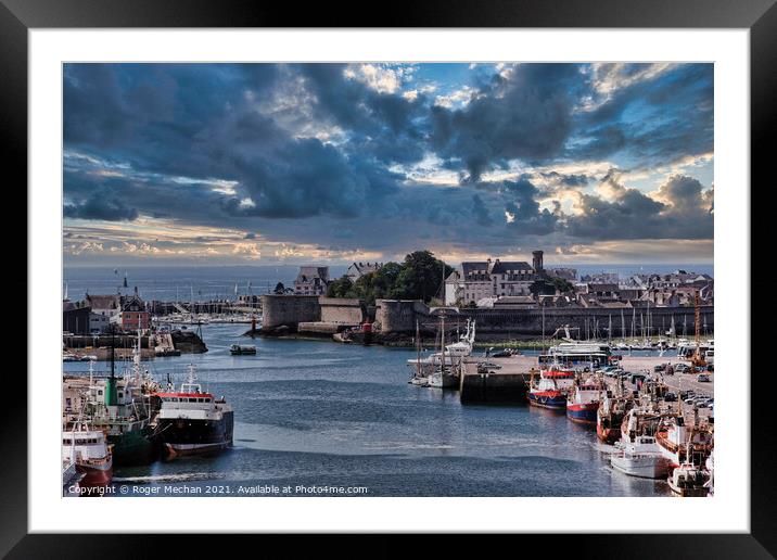 A Serene Fishing town Framed Mounted Print by Roger Mechan
