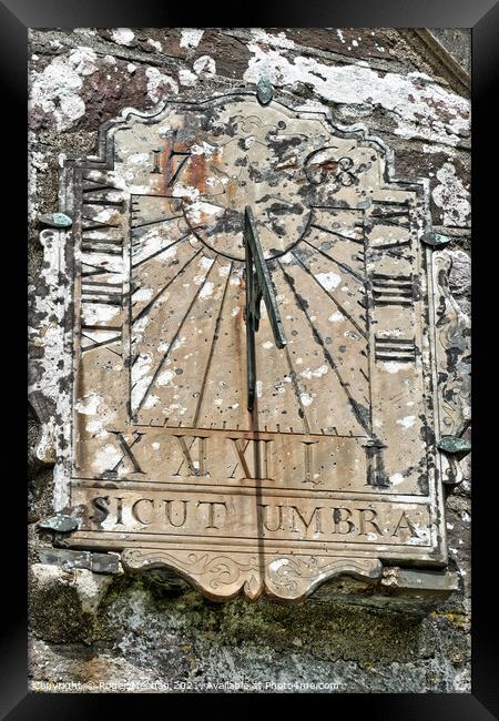 Timeless Ornate Sundial Framed Print by Roger Mechan