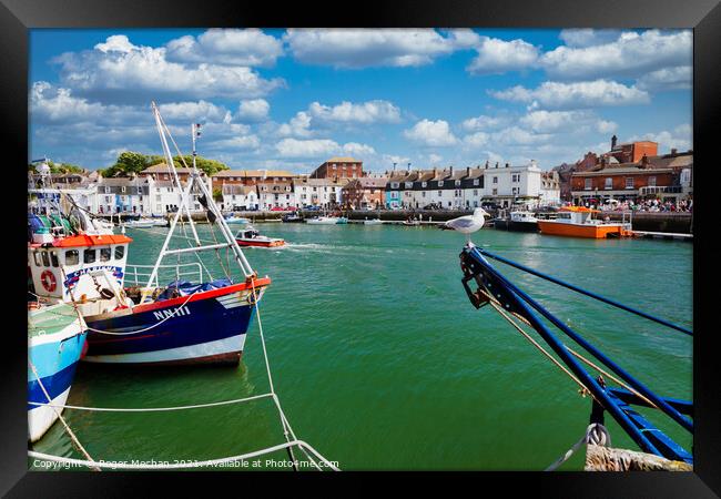 Weymouth Old Harbour  Framed Print by Roger Mechan