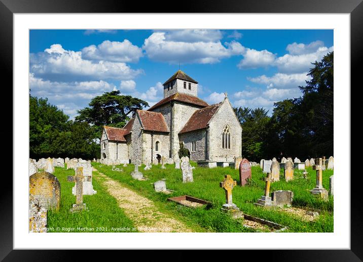 Ancient Beauty: St Mary's Church Breamore Framed Mounted Print by Roger Mechan