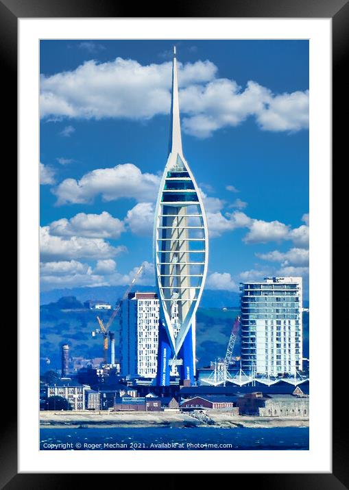 Towering Over Portsmouth Framed Mounted Print by Roger Mechan