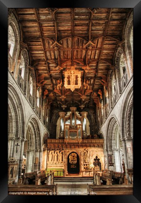 Serene Beauty of St Davids Cathedral Framed Print by Roger Mechan
