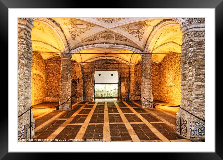 The Macabre Ossuary of Evora Framed Mounted Print by Roger Mechan