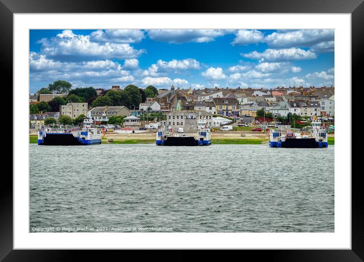 Torpoint Ferries: A Busy Hub Framed Mounted Print by Roger Mechan