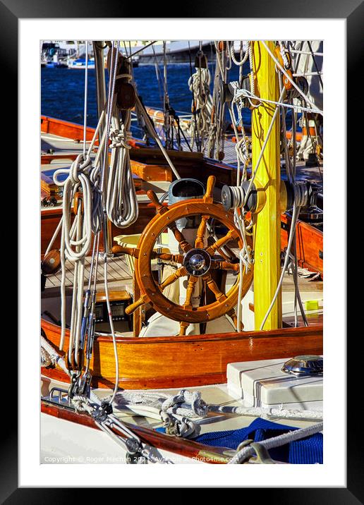 The deck of a classic sailing vessel   Framed Mounted Print by Roger Mechan