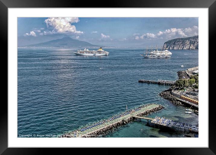 Magnificent Bay of Naples Framed Mounted Print by Roger Mechan