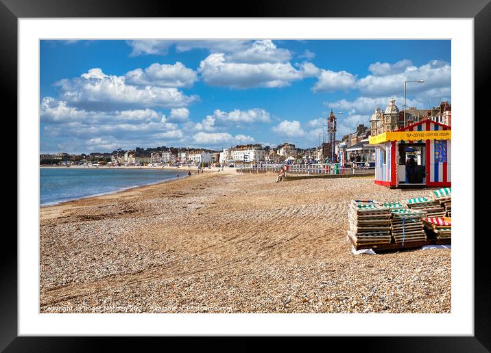 Serene View of Weymouth Beach Framed Mounted Print by Roger Mechan