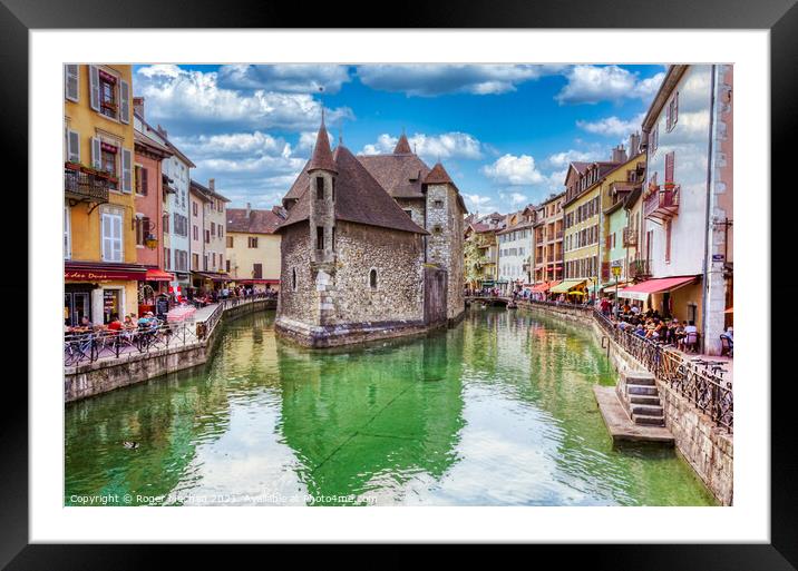 Annecy's Colorful Canal Framed Mounted Print by Roger Mechan