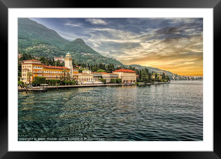 Serene Lake Garda Framed Mounted Print by Roger Mechan