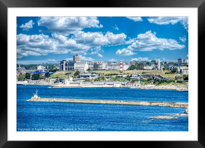 Plymouth Sound and Hoe: A Scenic Marvel Framed Mounted Print by Roger Mechan