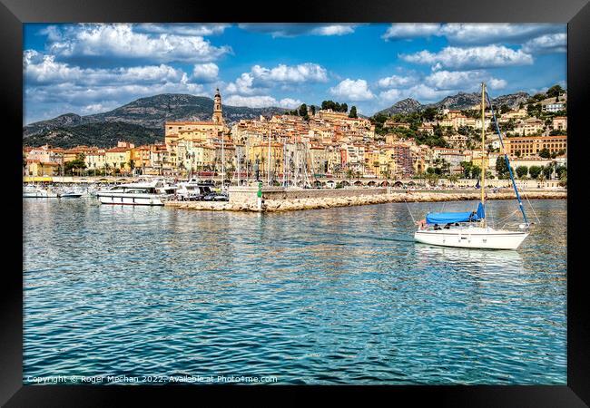 Serenity on the Riviera Framed Print by Roger Mechan