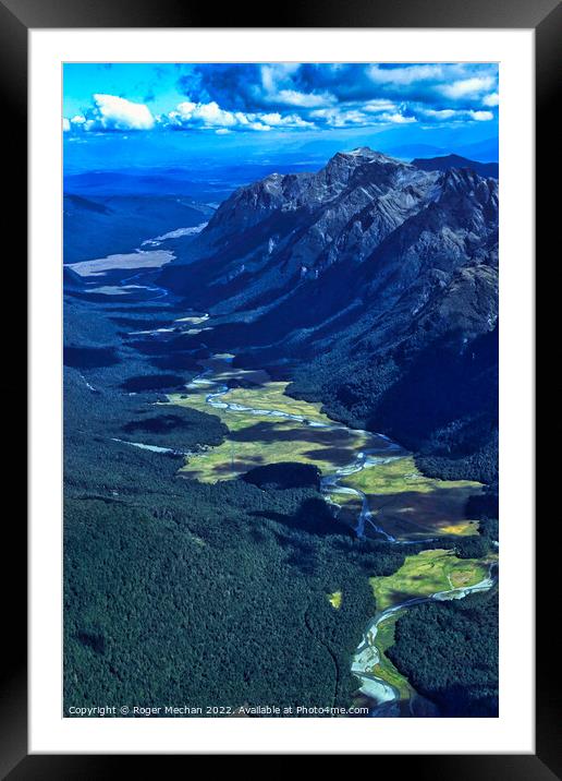 Peaks and Rivers Framed Mounted Print by Roger Mechan