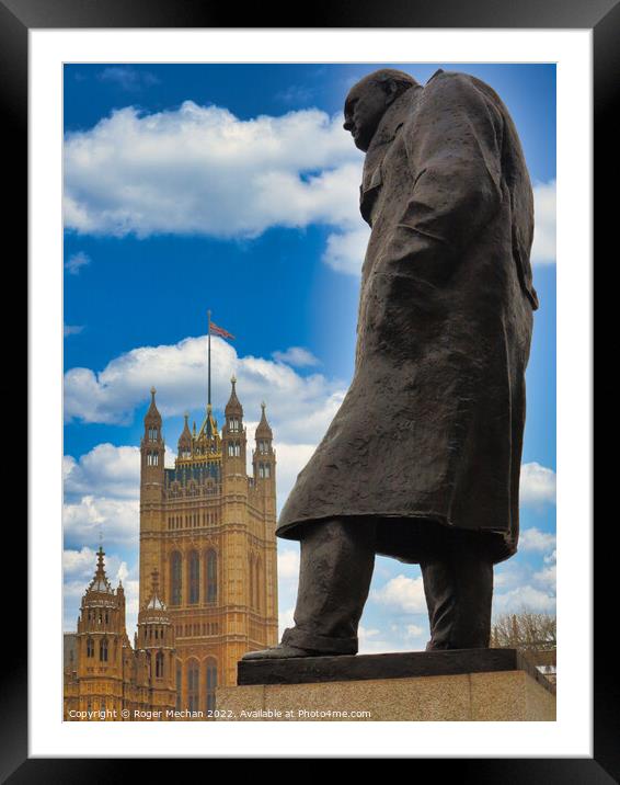 The Bold Voice of Churchill Framed Mounted Print by Roger Mechan
