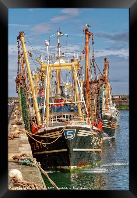 Harbour of Fishing Trawlers Framed Print by Roger Mechan