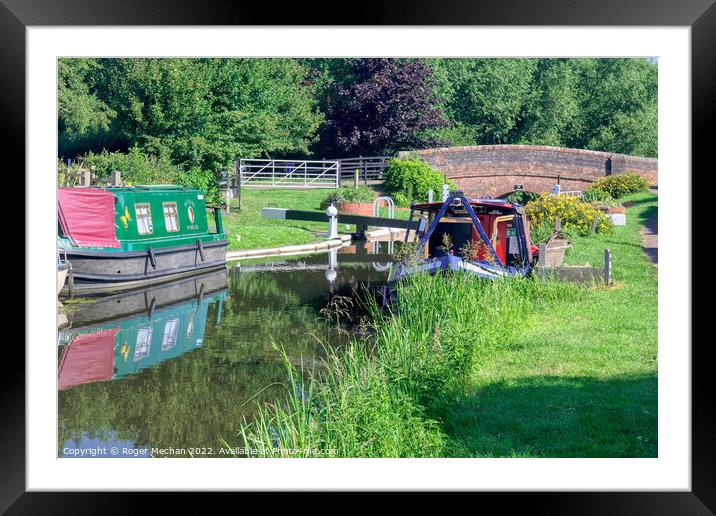 Serenity in Bridgewater Taunton Canal Framed Mounted Print by Roger Mechan