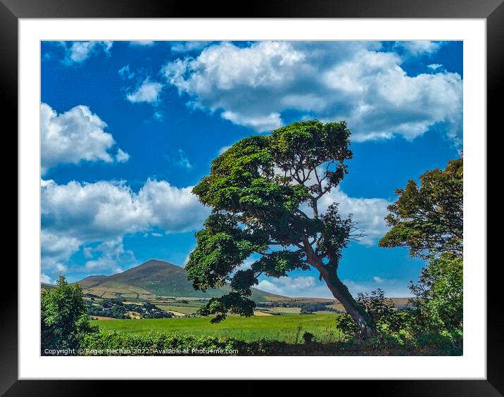 Rolling green hills of Isle of Man Framed Mounted Print by Roger Mechan