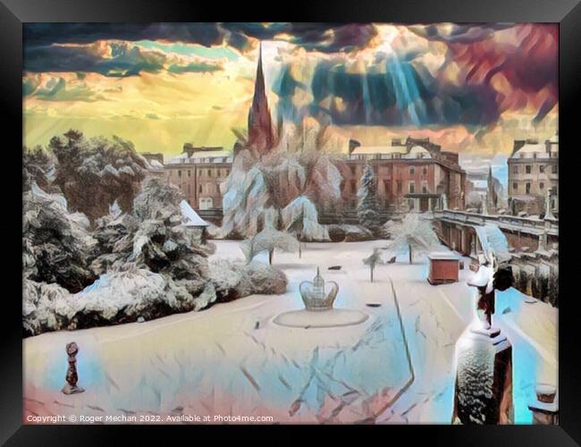 Winter Wonderland at Parade Gardens Bath Framed Print by Roger Mechan